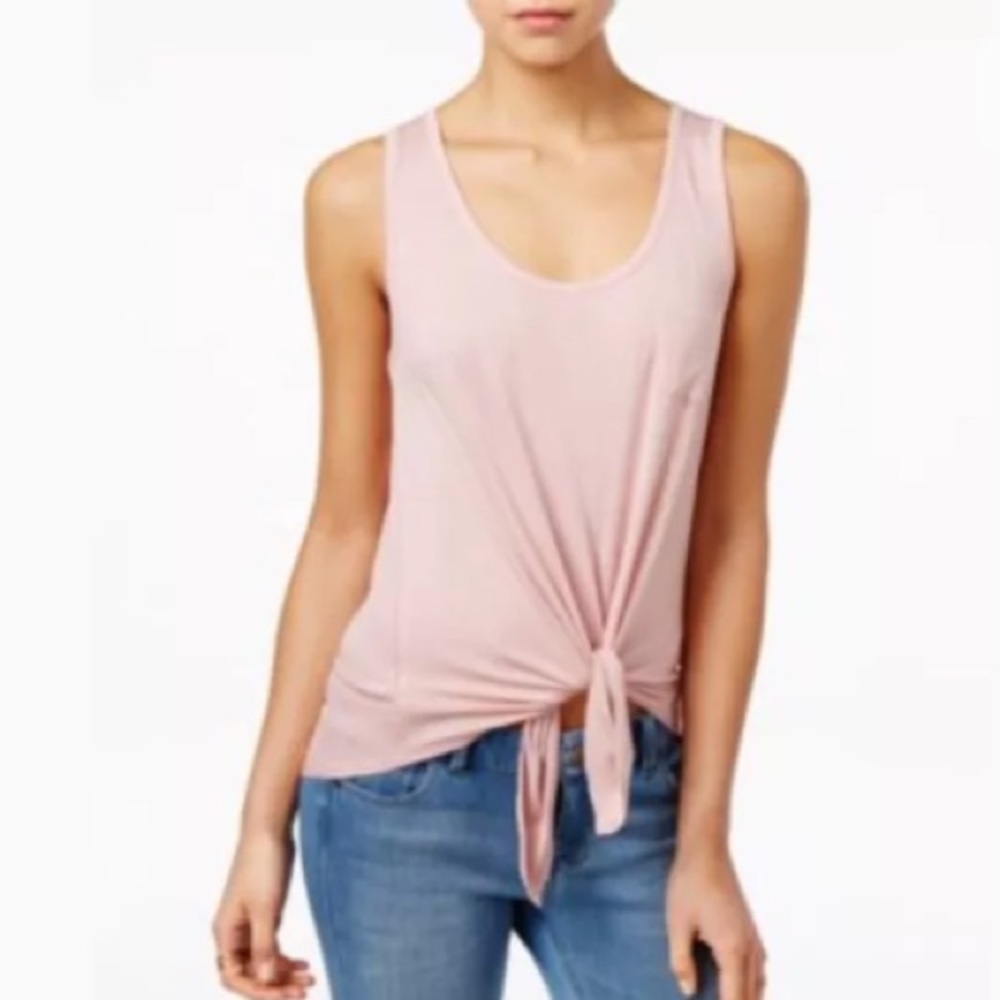 Rebellious One (NEW) Juniors High-Low Tie Hem Tank Top Size S